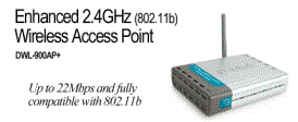 D-Link DWL-900AP+ AirPlus Enhanced 2.4GHz (802.11b) Wireless Access Point